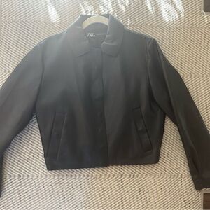 Zara Women's Classic Black faux Leather Jacket